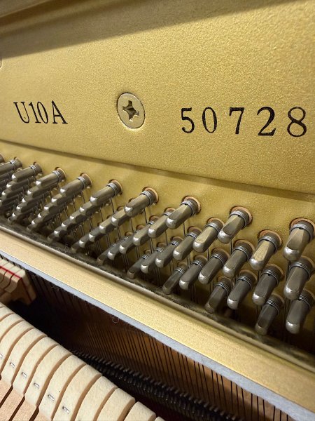 Yamaha, U10A, 50728xx, model mark and serial number stamped inside the piano