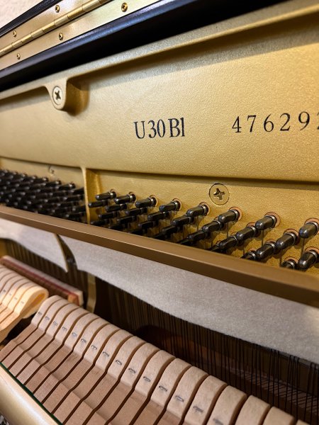Yamaha, U30BL, 47629xx, model mark and serial number stamped inside the piano